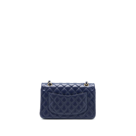 Chanel Small Classic Double Flap Bag Caviar Dark Blue LGHW