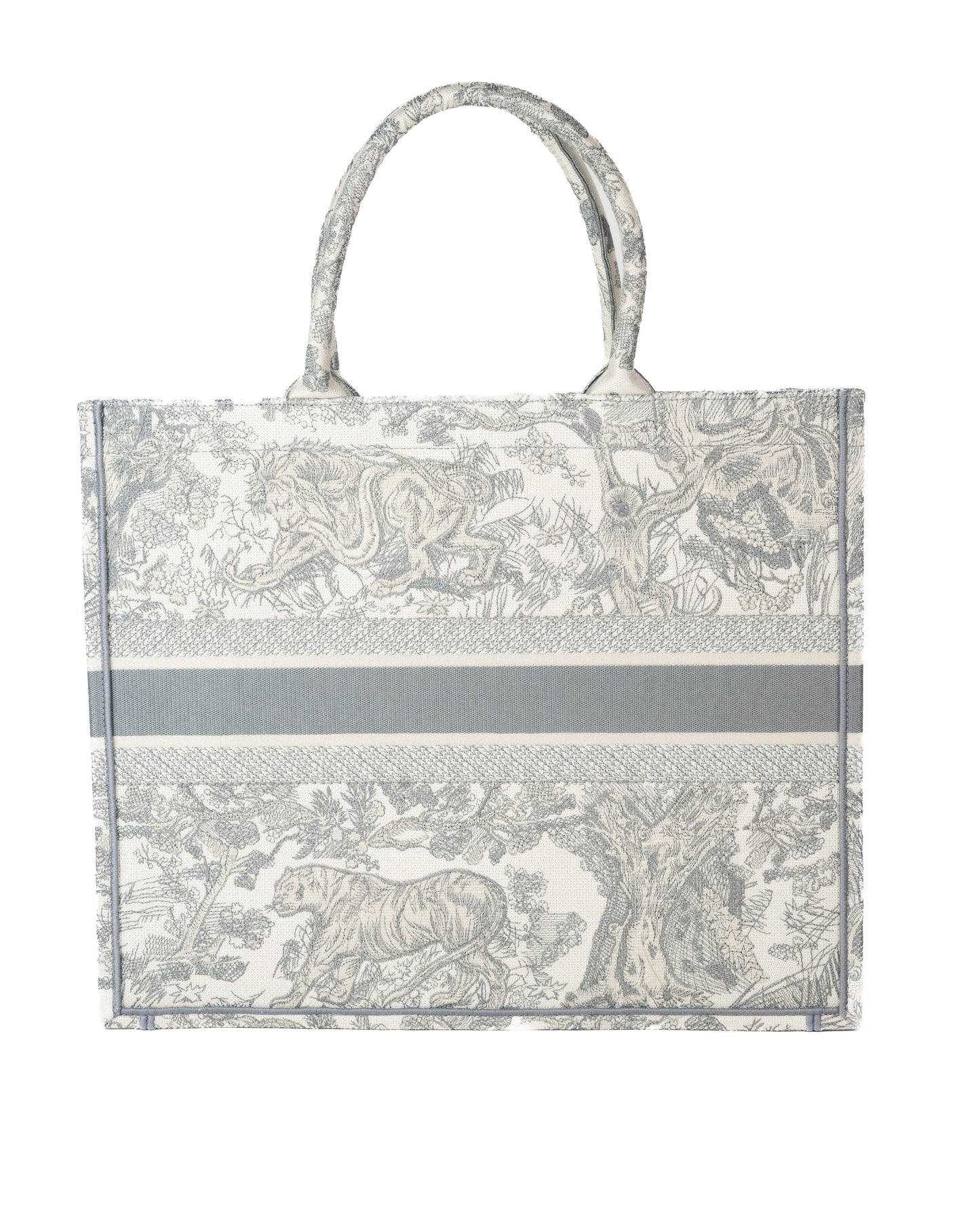 Dior Book Tote in Gray Toile de Jouy Embroidery