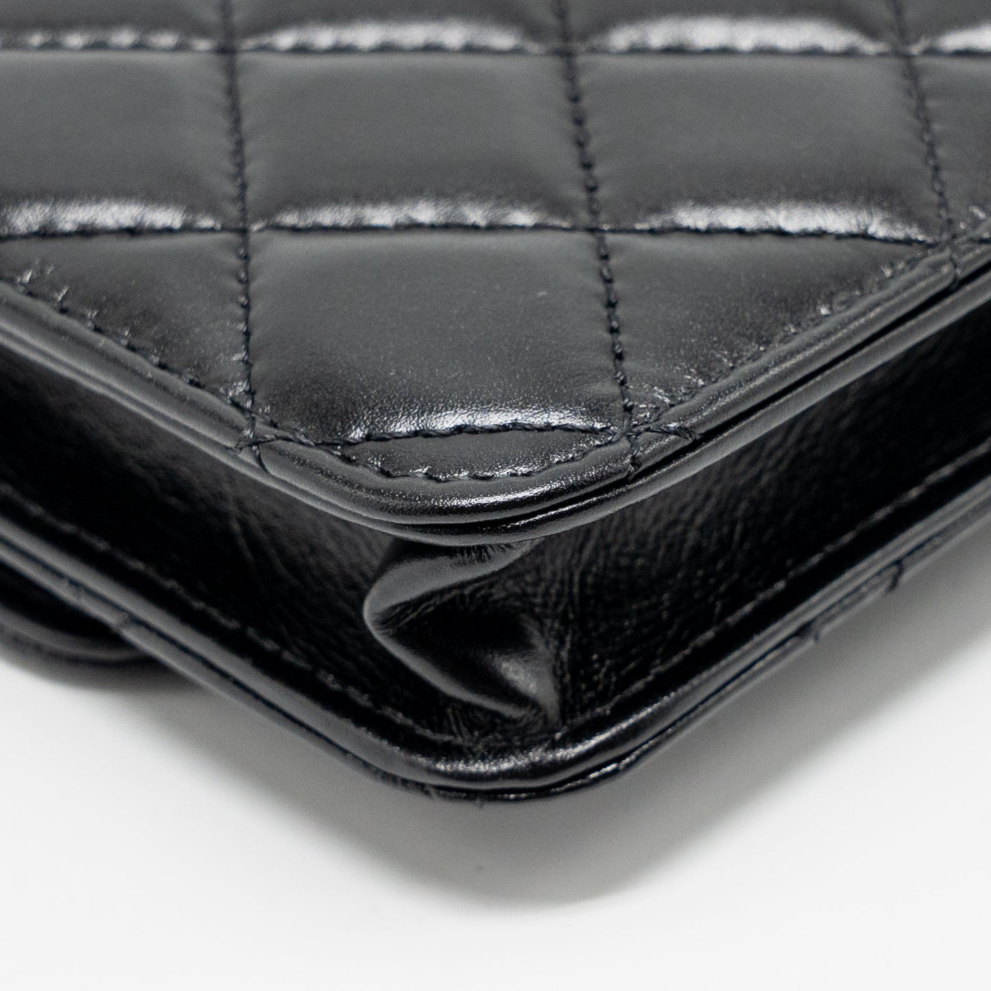 CHANEL Card Holder with Maxi Pearls Chain Lambskin Black LGHW