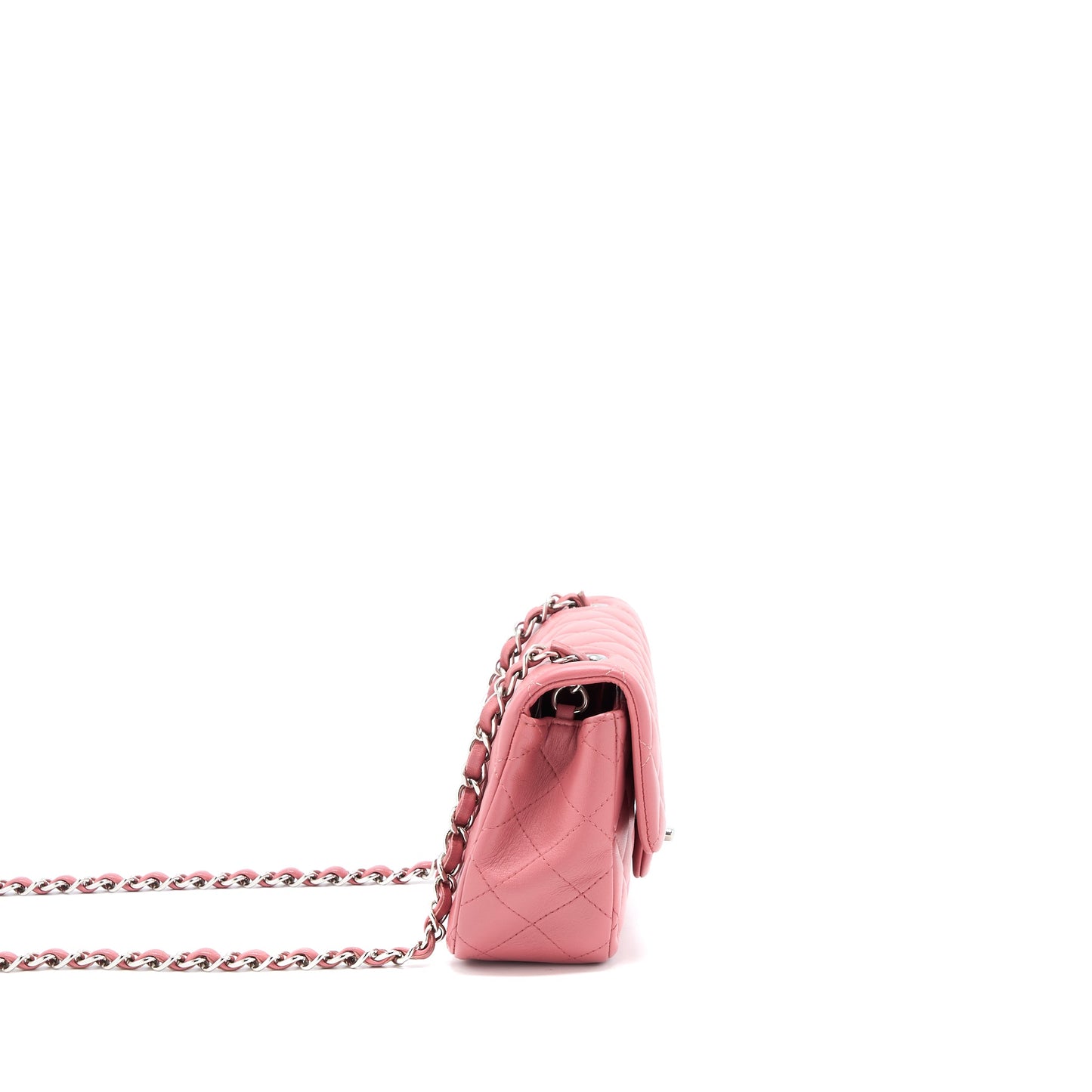 Chanel Mini Rectangular Flap Bag Lambskin Pink SHW