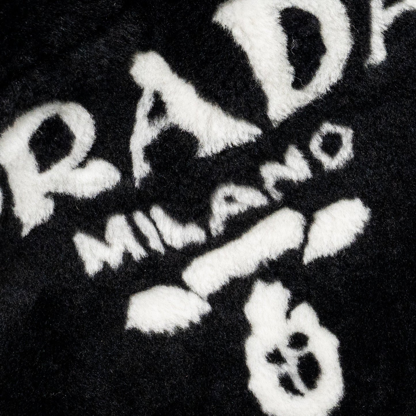 Prada Medium Tote Bag Shearling Black SHW