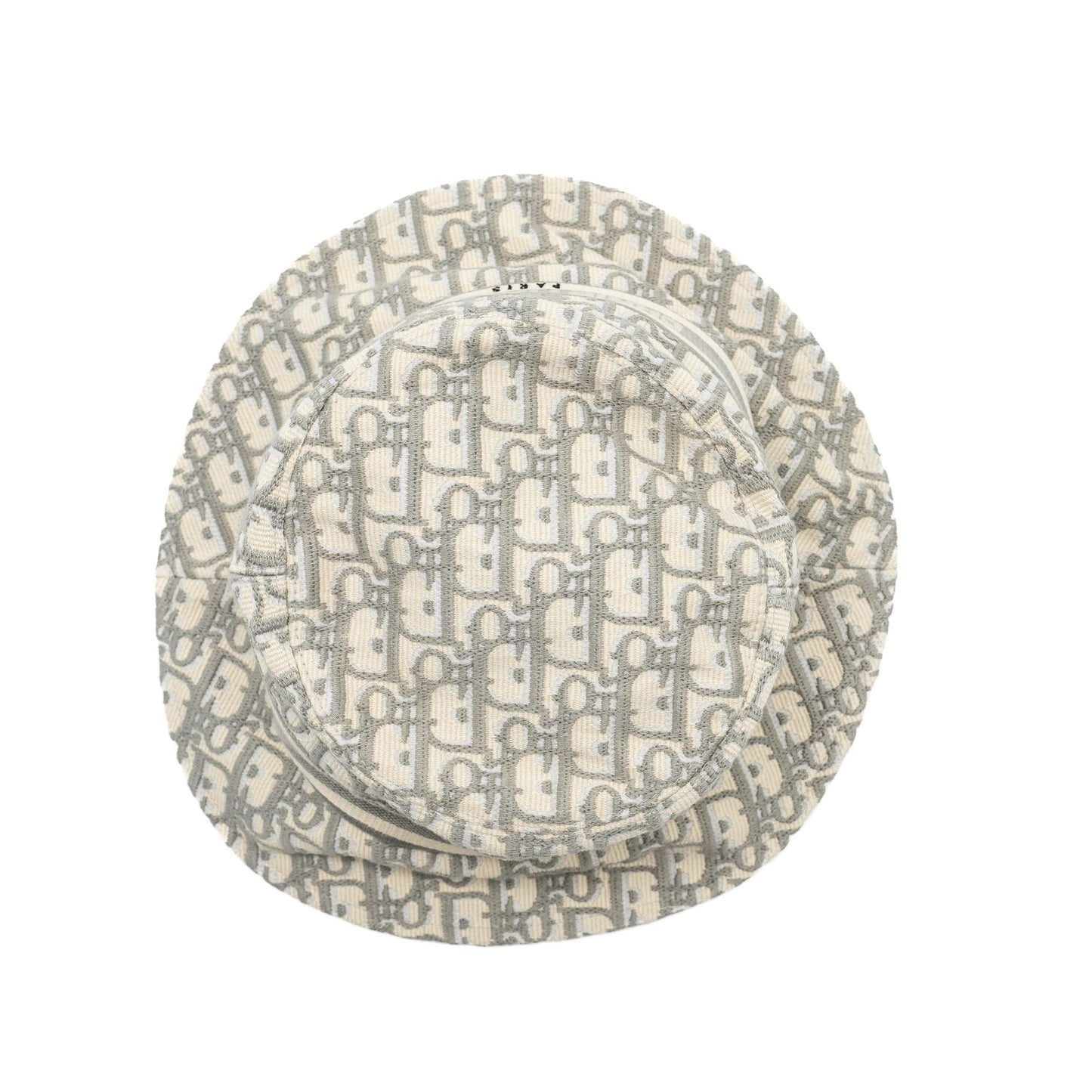 Luxury Dior Size 57 Oblique Small Brim Bucket Hat White/Gray