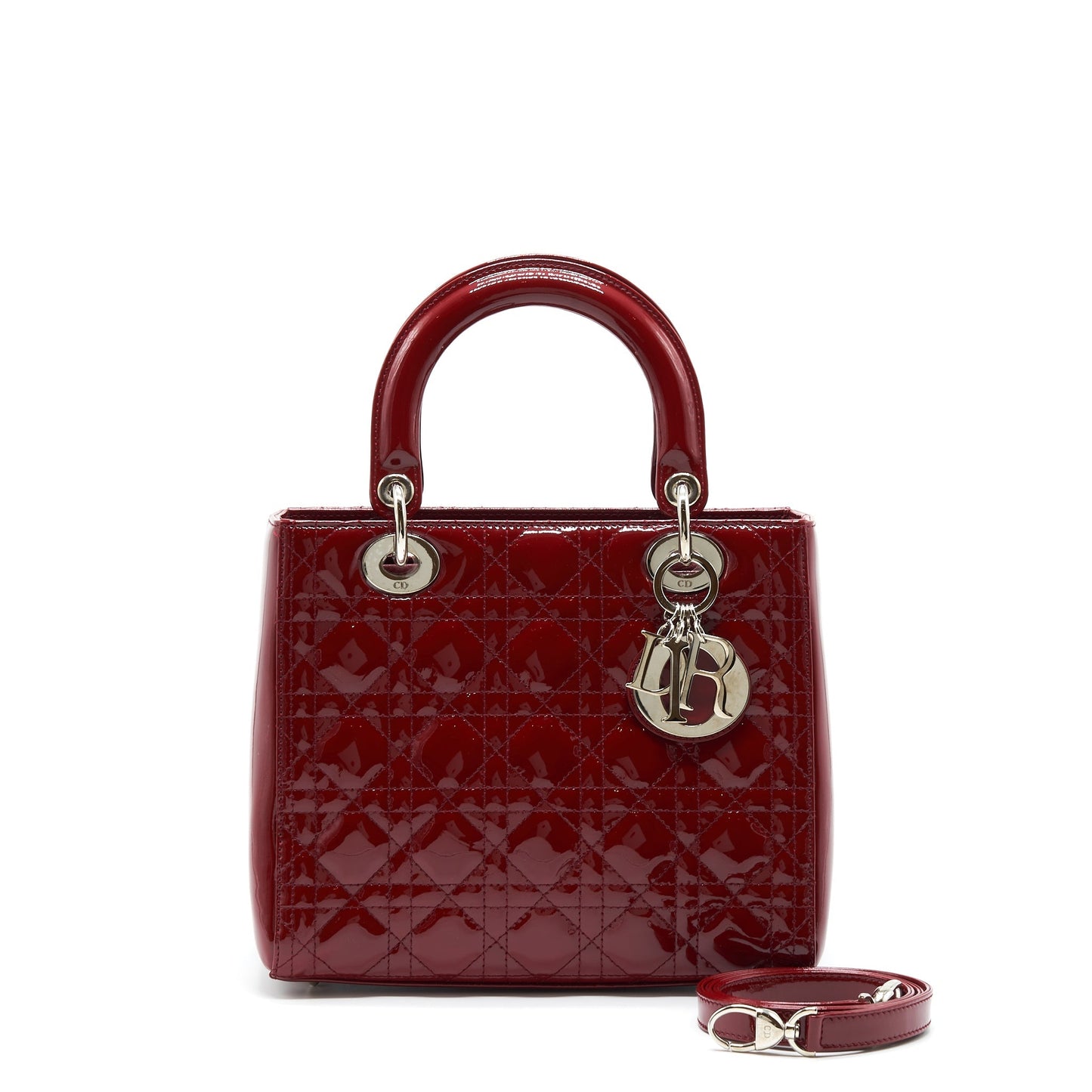 Luxury Dior Medium Lady Luxury Dior Patent Red SHW