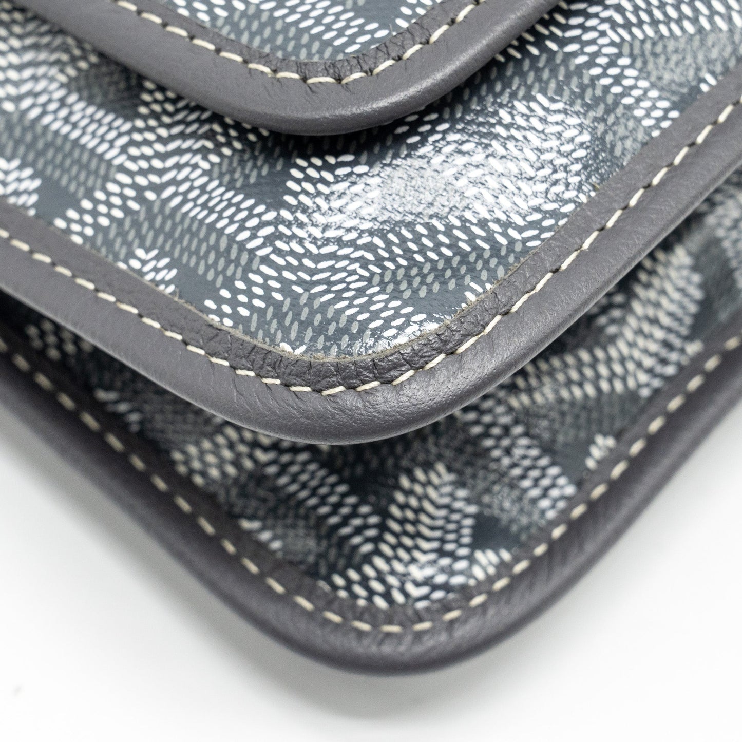 Goyard Plumet Pochette Pocket Wallet Goyardline Canvas Grey SHW