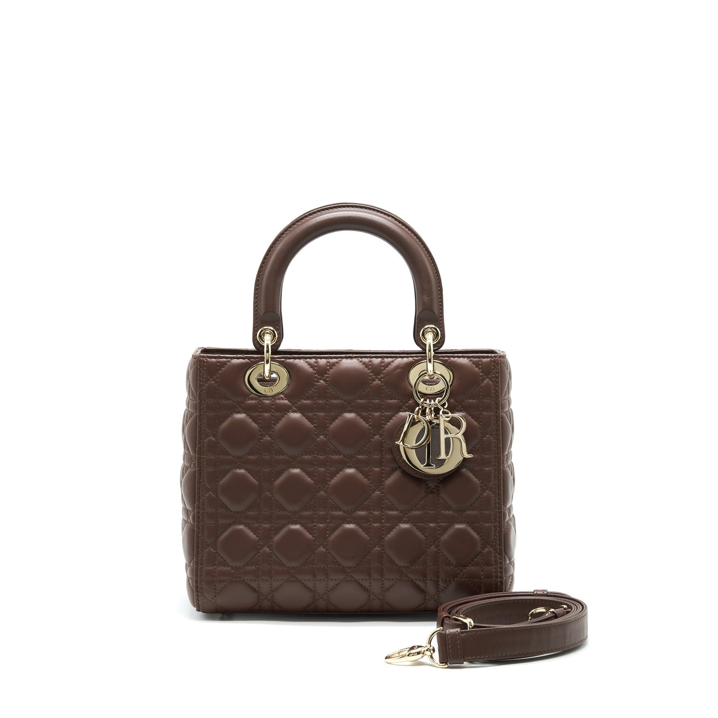 Luxury Dior medium Lady Luxury Dior Chocolate Brown LGHW