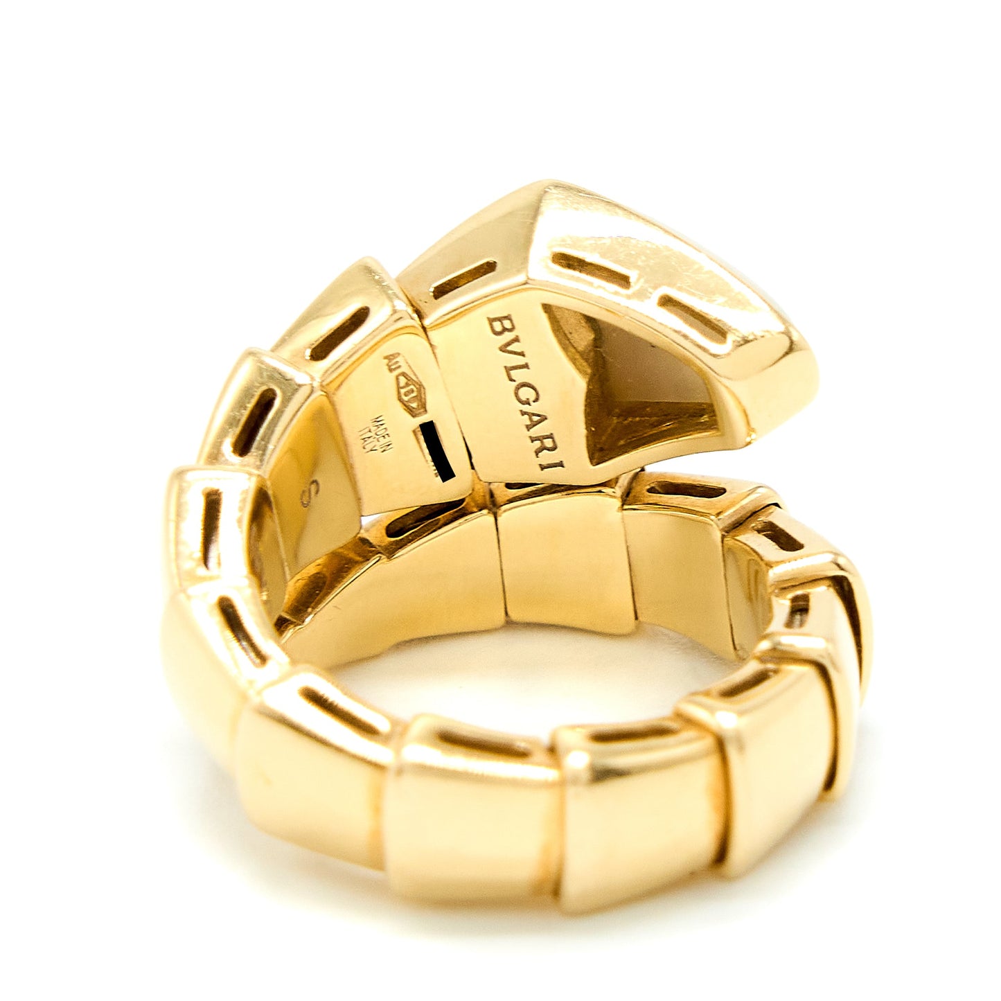Bvlgari Size S Serpenti Viper Ring Mother Of Pearl Yellow Gold