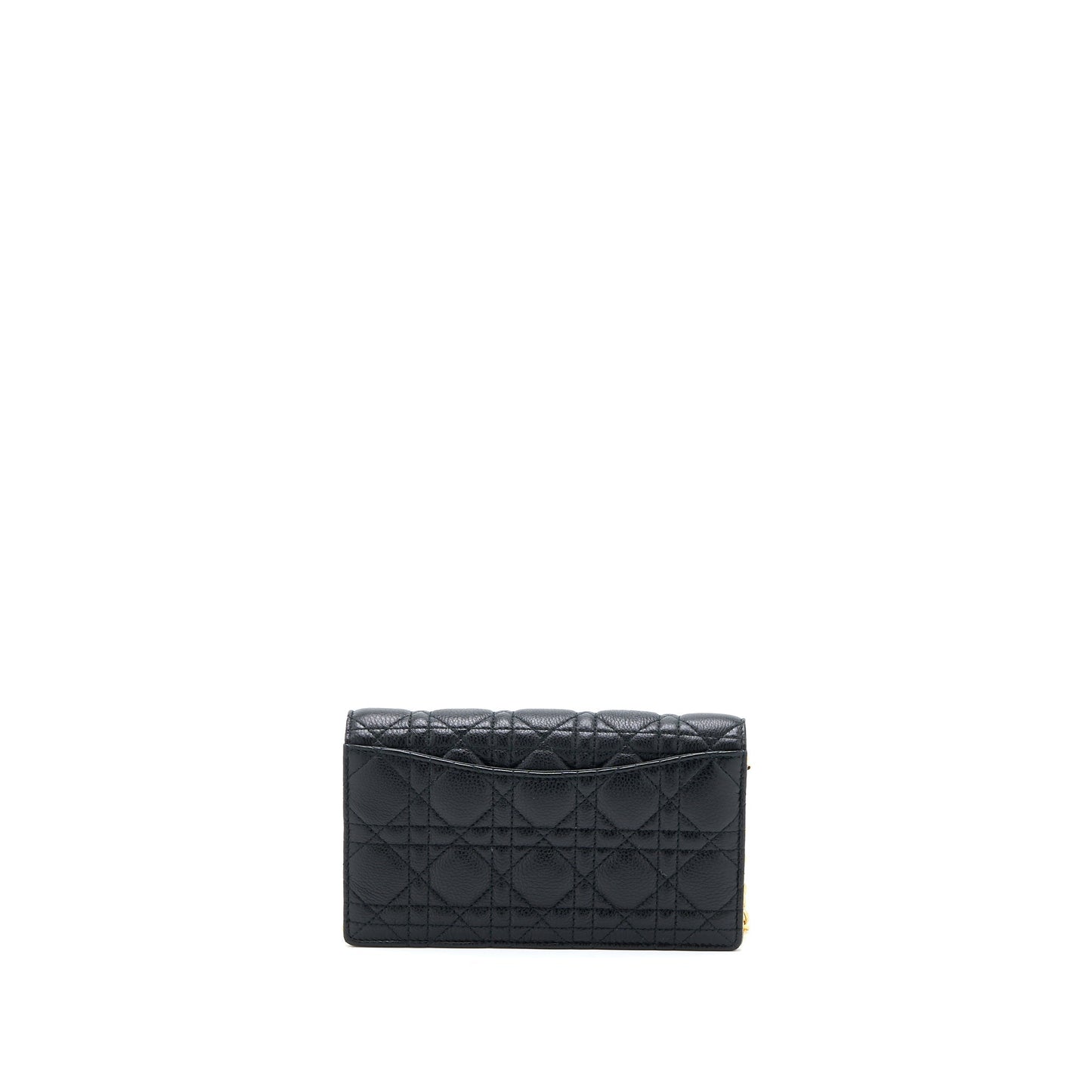 Luxury Dior Caro Pouch Cannage Calfskin Black GHW