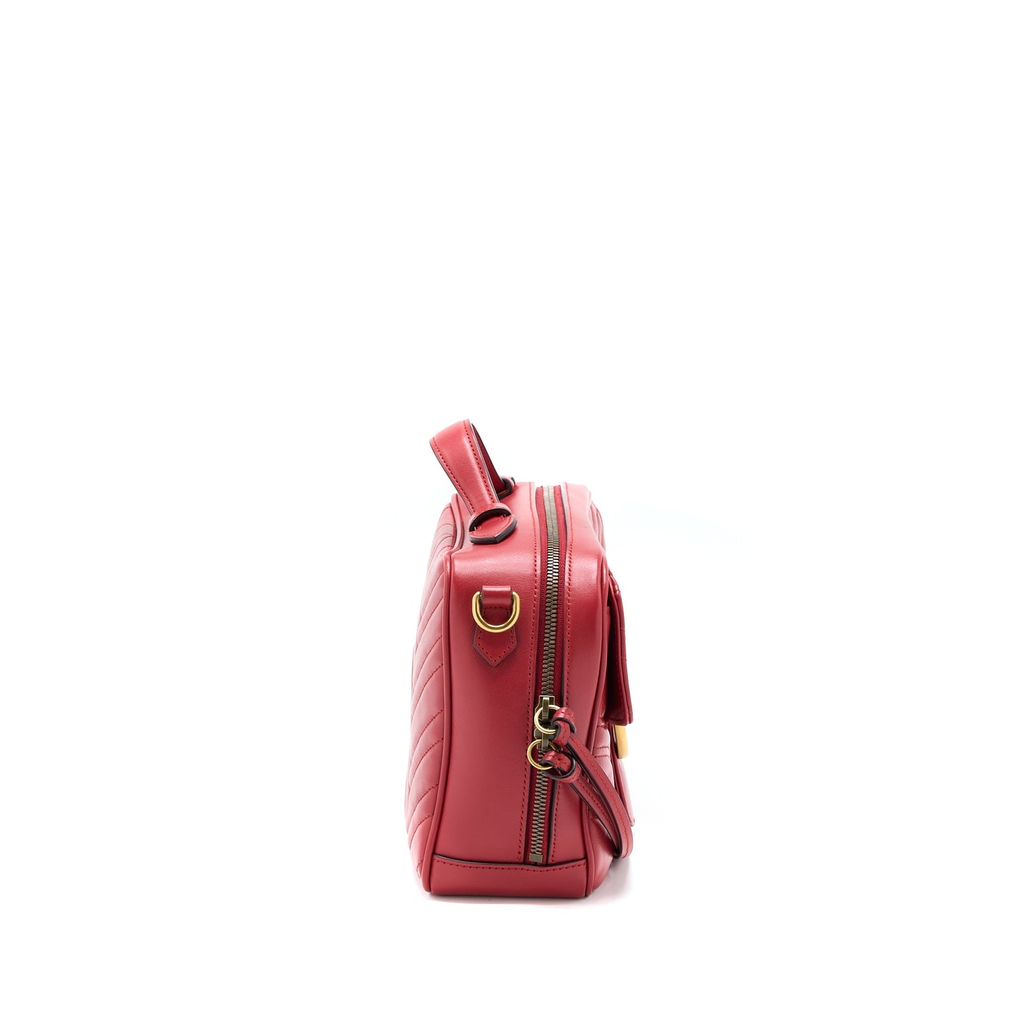 Gucci Sylvie Web GG Marmont Bag Calfskin Red GHW