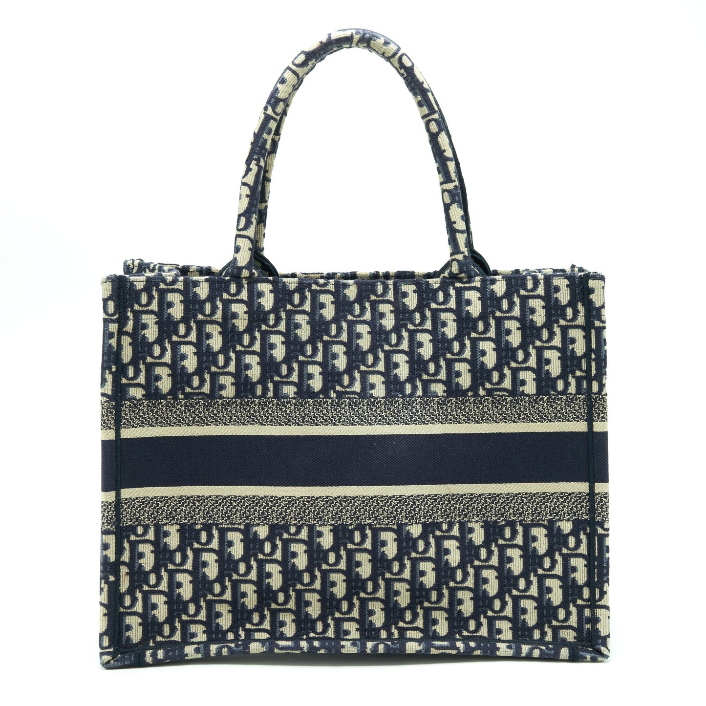 Luxury Dior Small Book Tote Bag Blue Oblique Jacquard