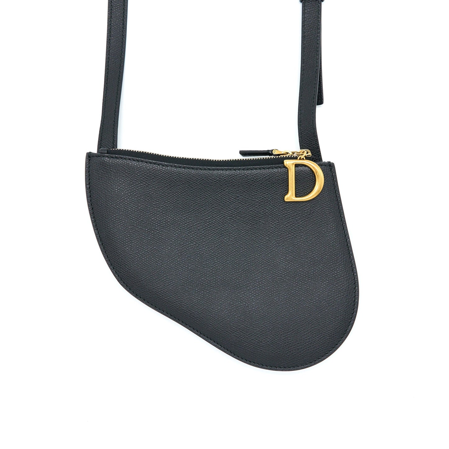 Luxury Dior Saddle Trio Crossbody Pouch Calfskin Black GHW
