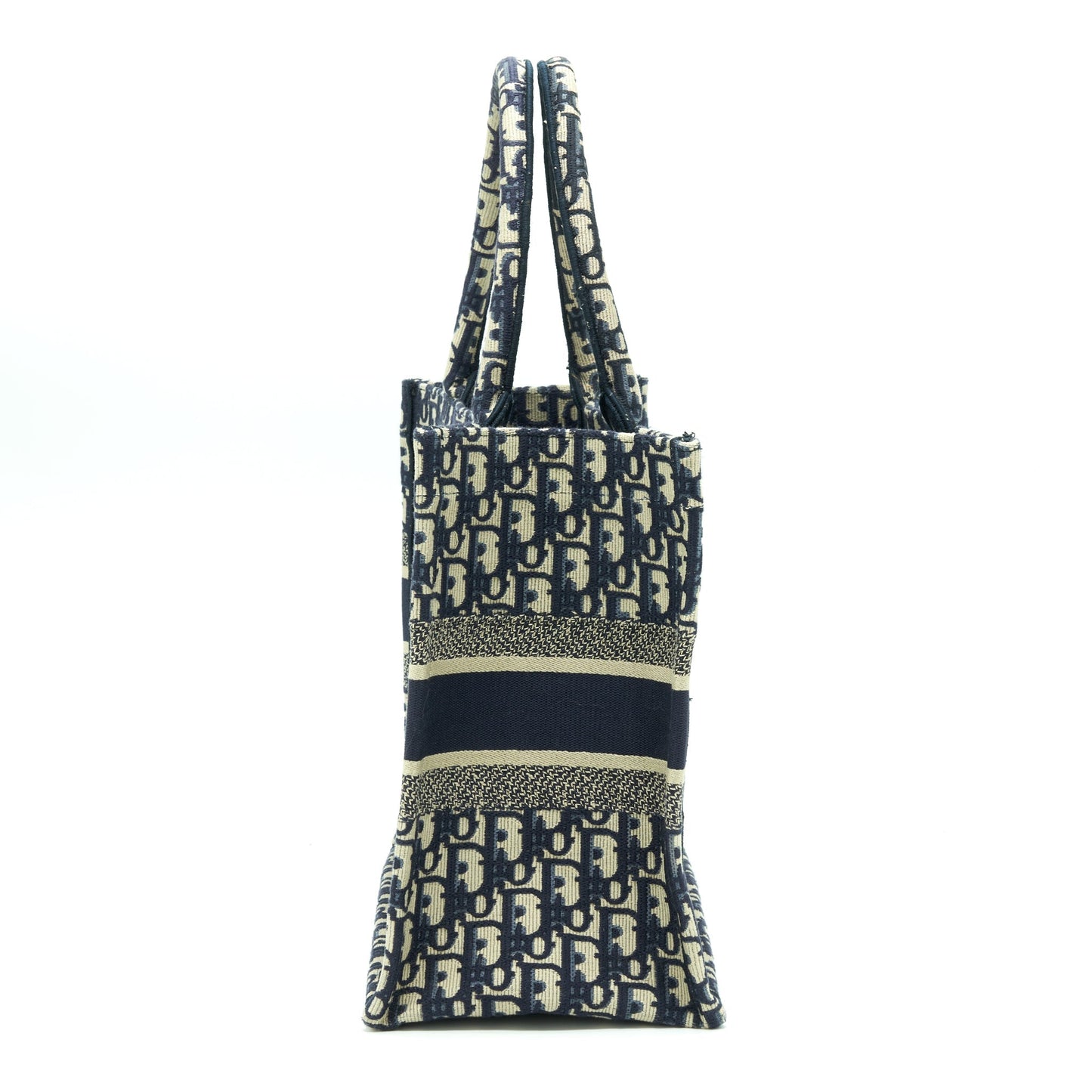 Luxury Dior Small Book Tote Bag Blue Oblique Jacquard
