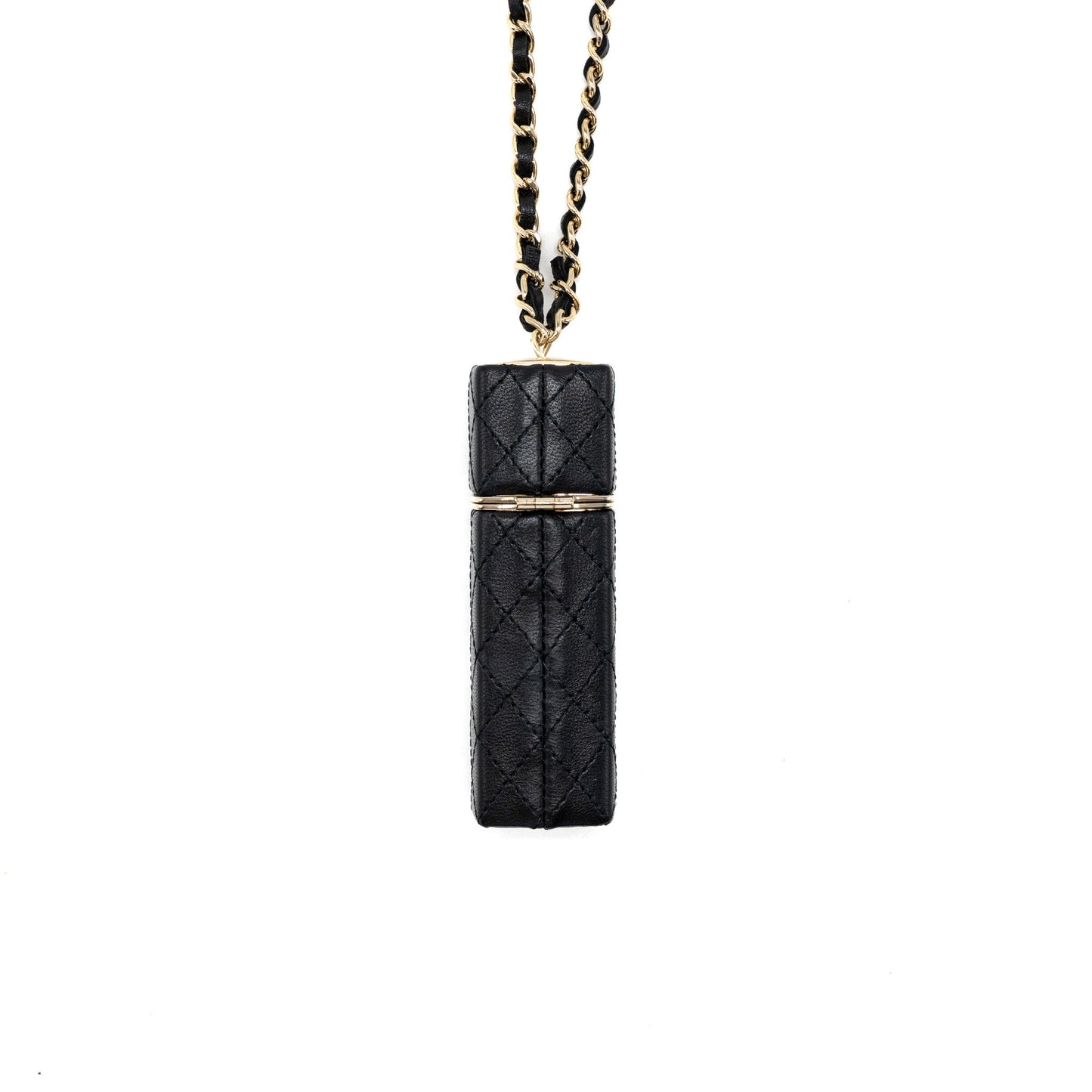 Chanel lipstick case on chain lambskin black LGHW