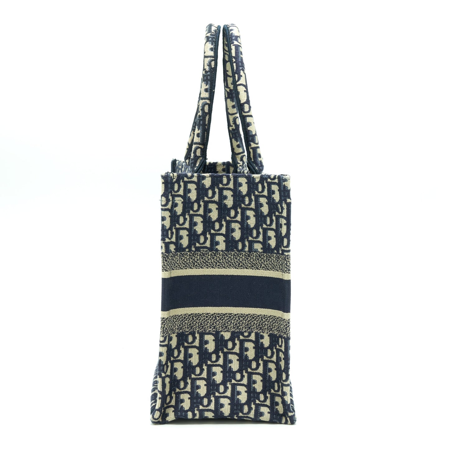 Luxury Dior Small Book Tote Bag Blue Oblique Jacquard