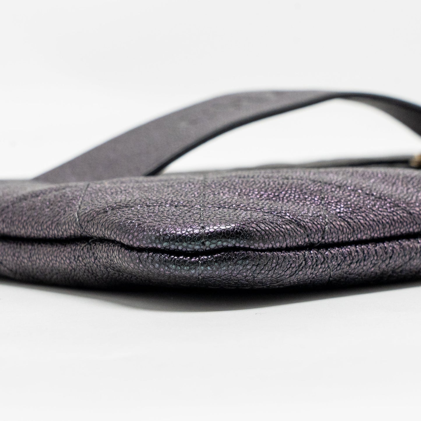 Chanel Night By The C Pouch Clutch Caviar Iridescent Black LGHW