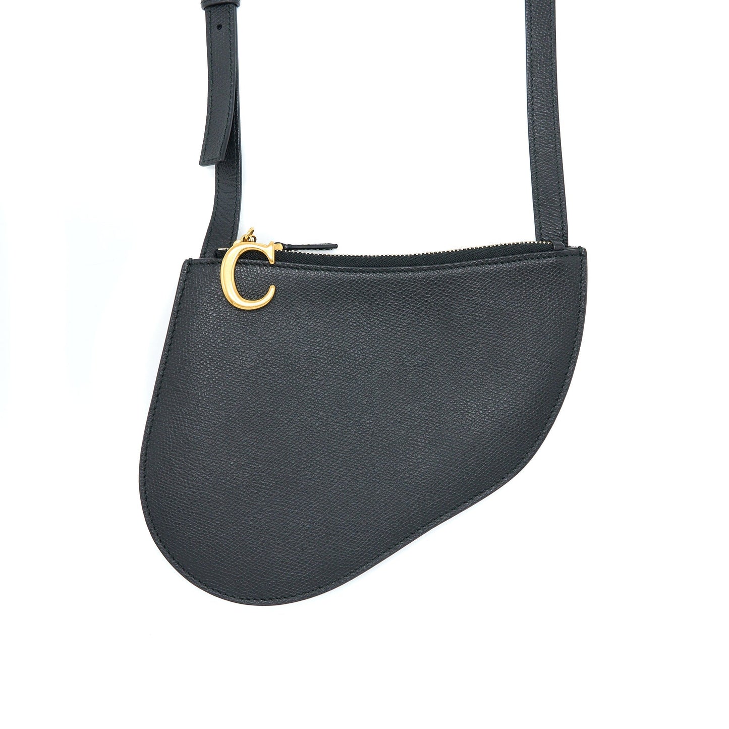 Luxury Dior Saddle Trio Crossbody Pouch Calfskin Black GHW