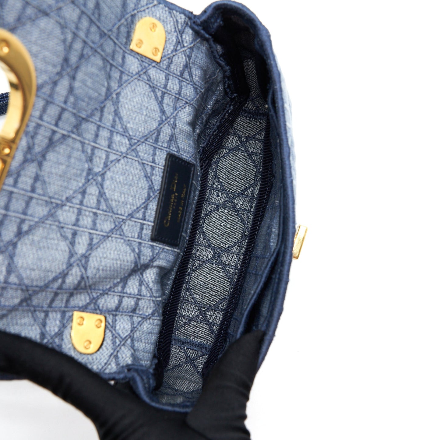 Luxury Dior Small Luxury Dior Caro Bag Denim Blue GHW