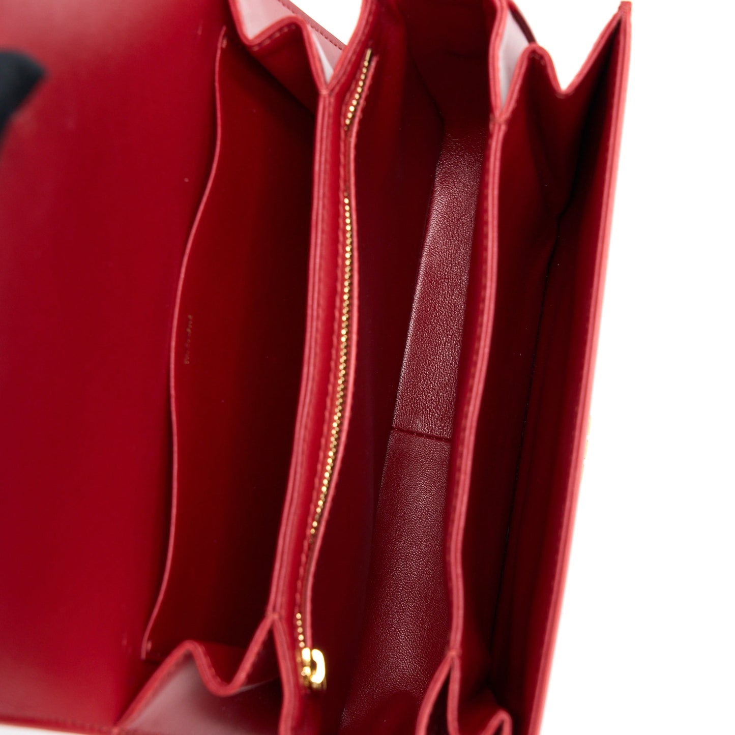 Celine Medium Classique Triomphe Bag Shiny Calfskin Red GHW