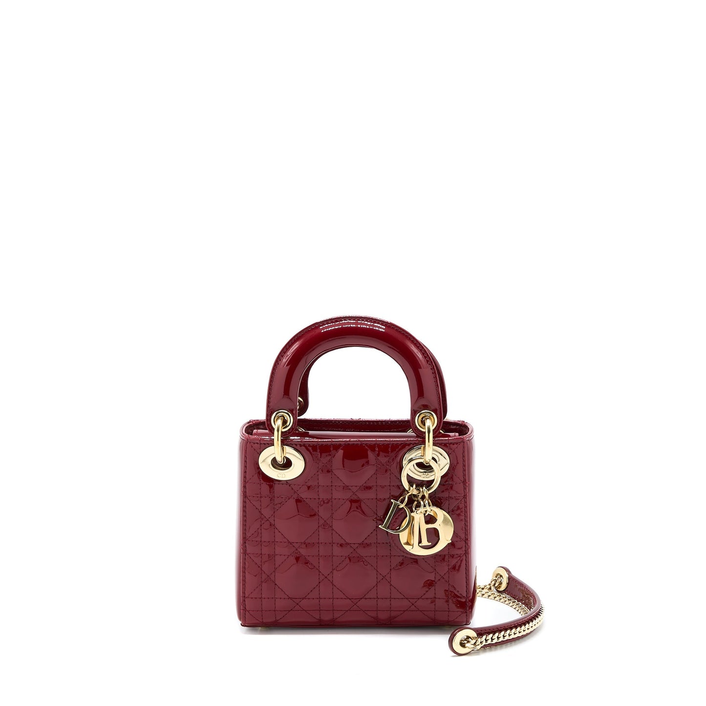Luxury Dior Mini Lady Luxury Dior Patent Red GHW