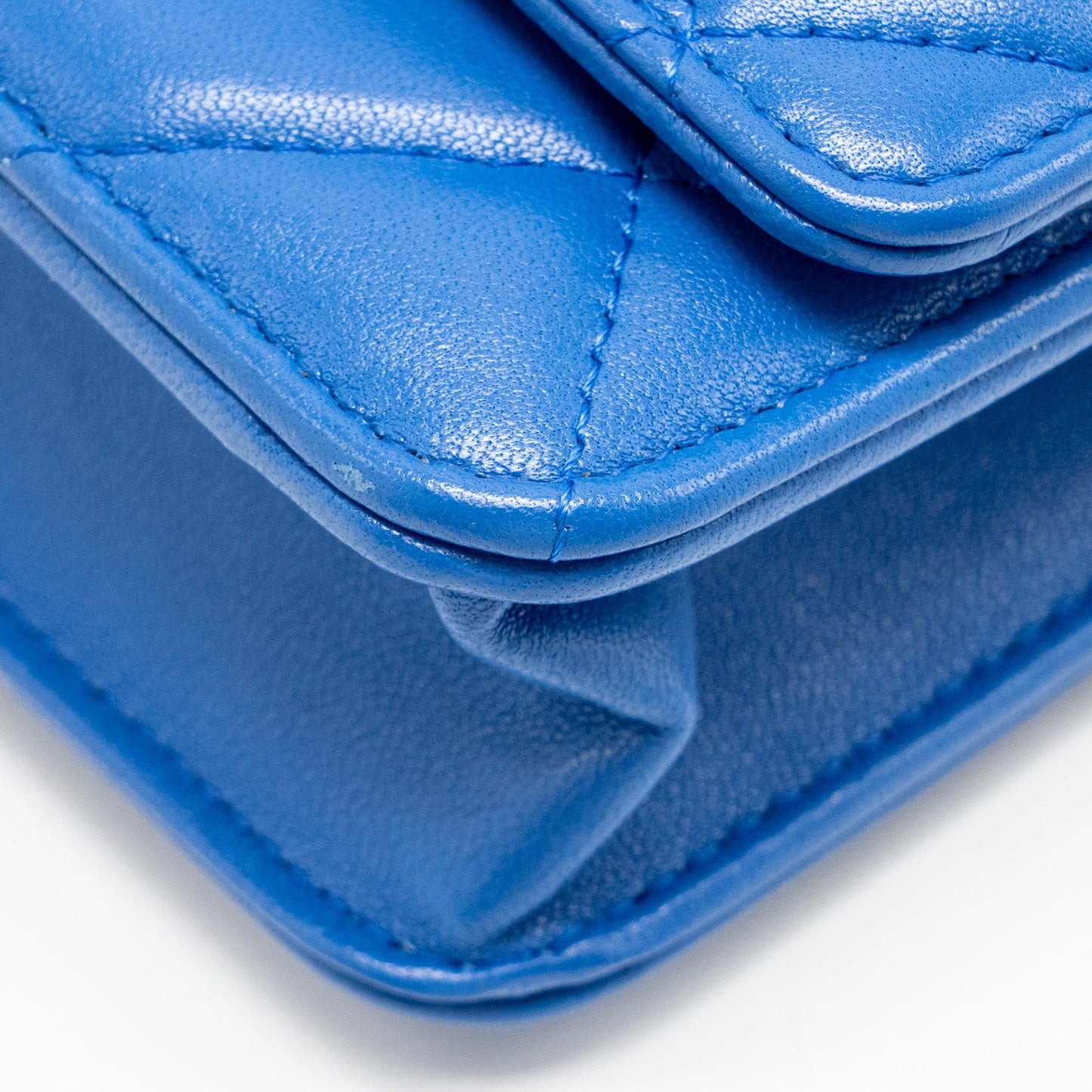 Chanel 19 Wallet On Chain Lambskin Blue Multicolour Hardware