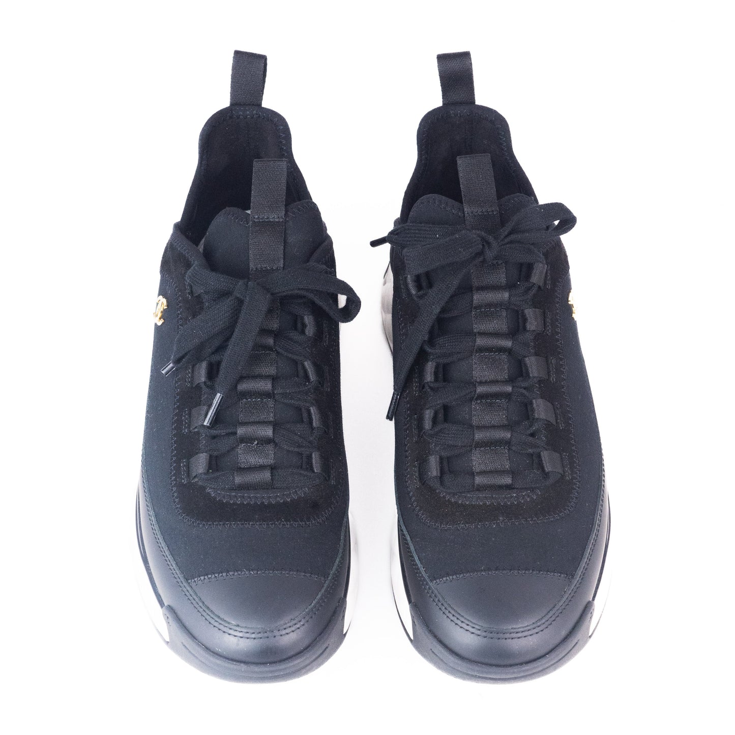 Chanel Mixed Fabric Sneakers in Black