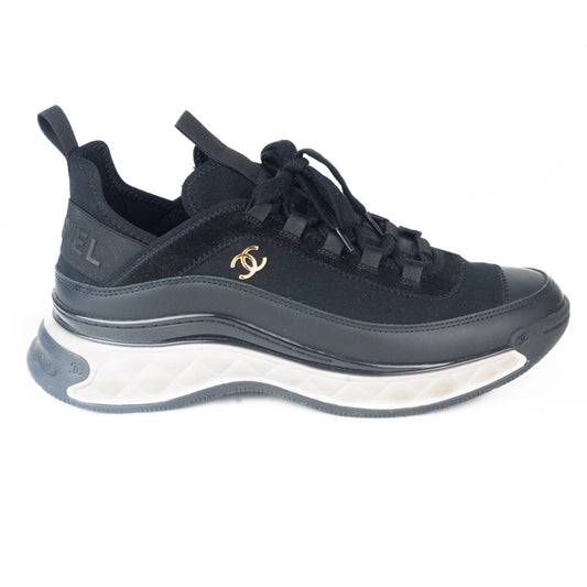 Chanel Mixed Fabric Sneakers in Black