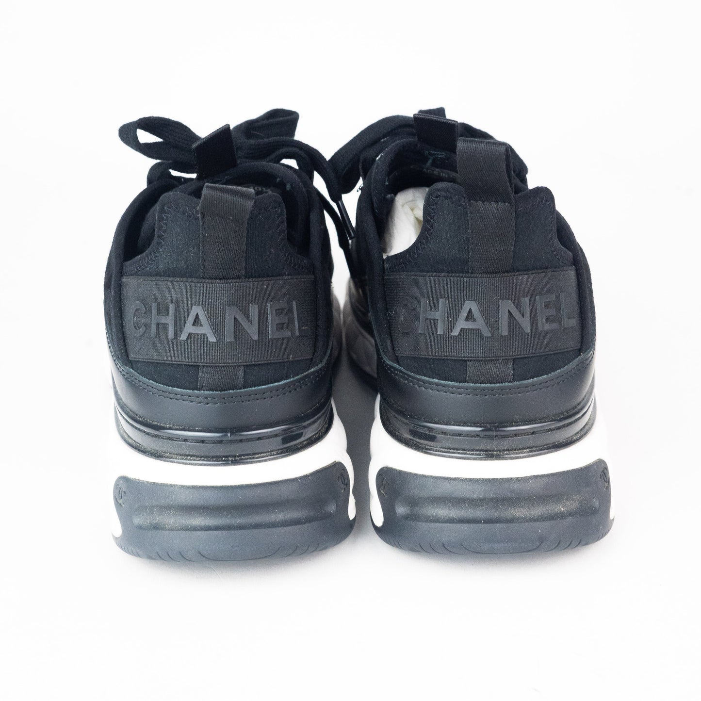 Chanel Mixed Fabric Sneakers in Black