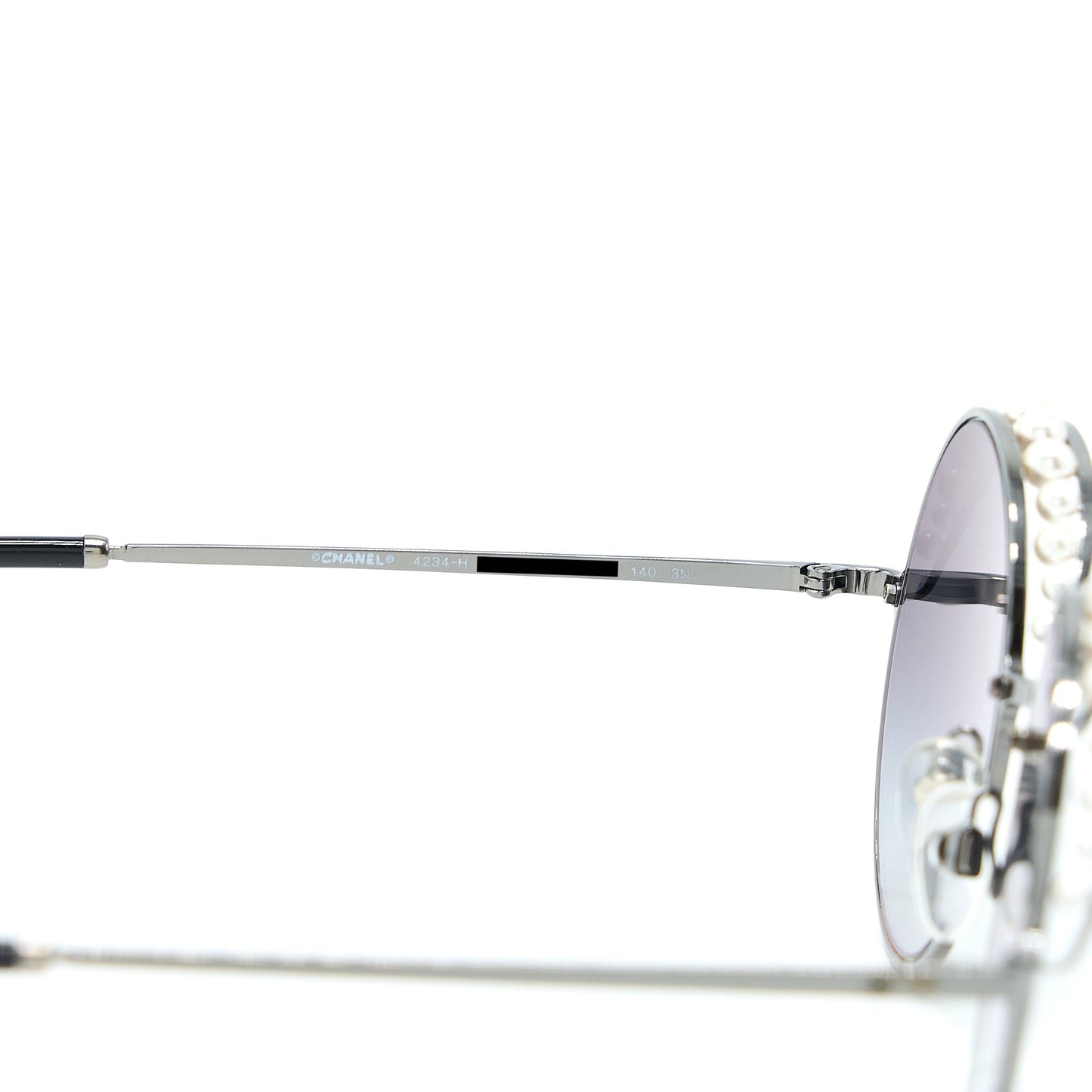 Chanel 4234H Round Sunglasses with Pearl Black SHW