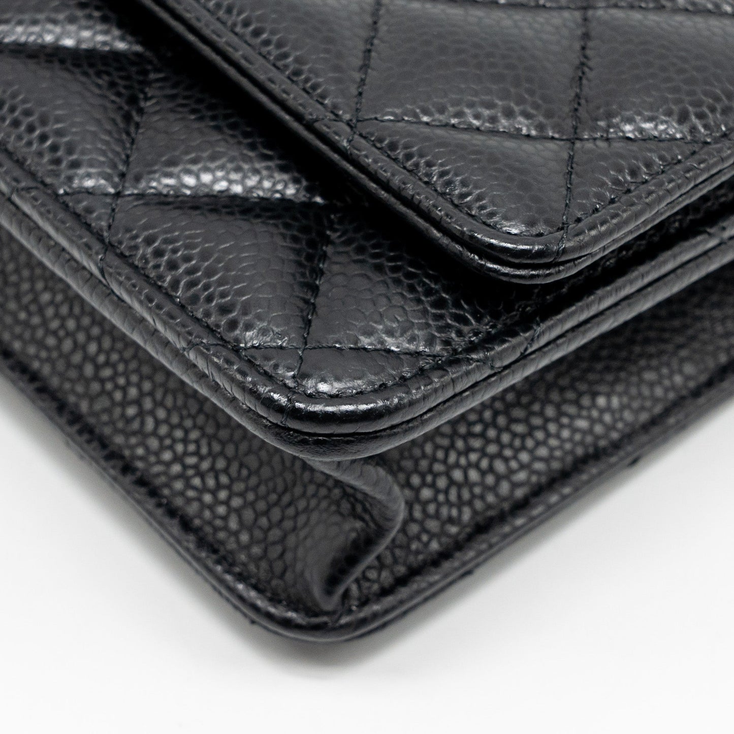 Chanel classic wallet on chain caviar black SHW (microchip)