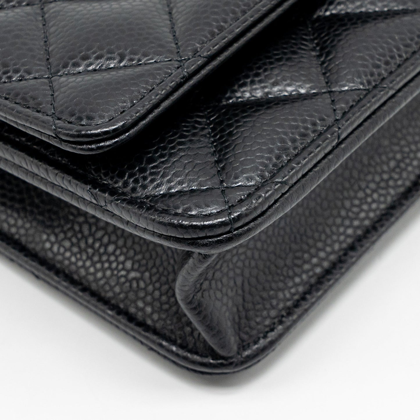Chanel classic wallet on chain caviar black SHW (microchip)