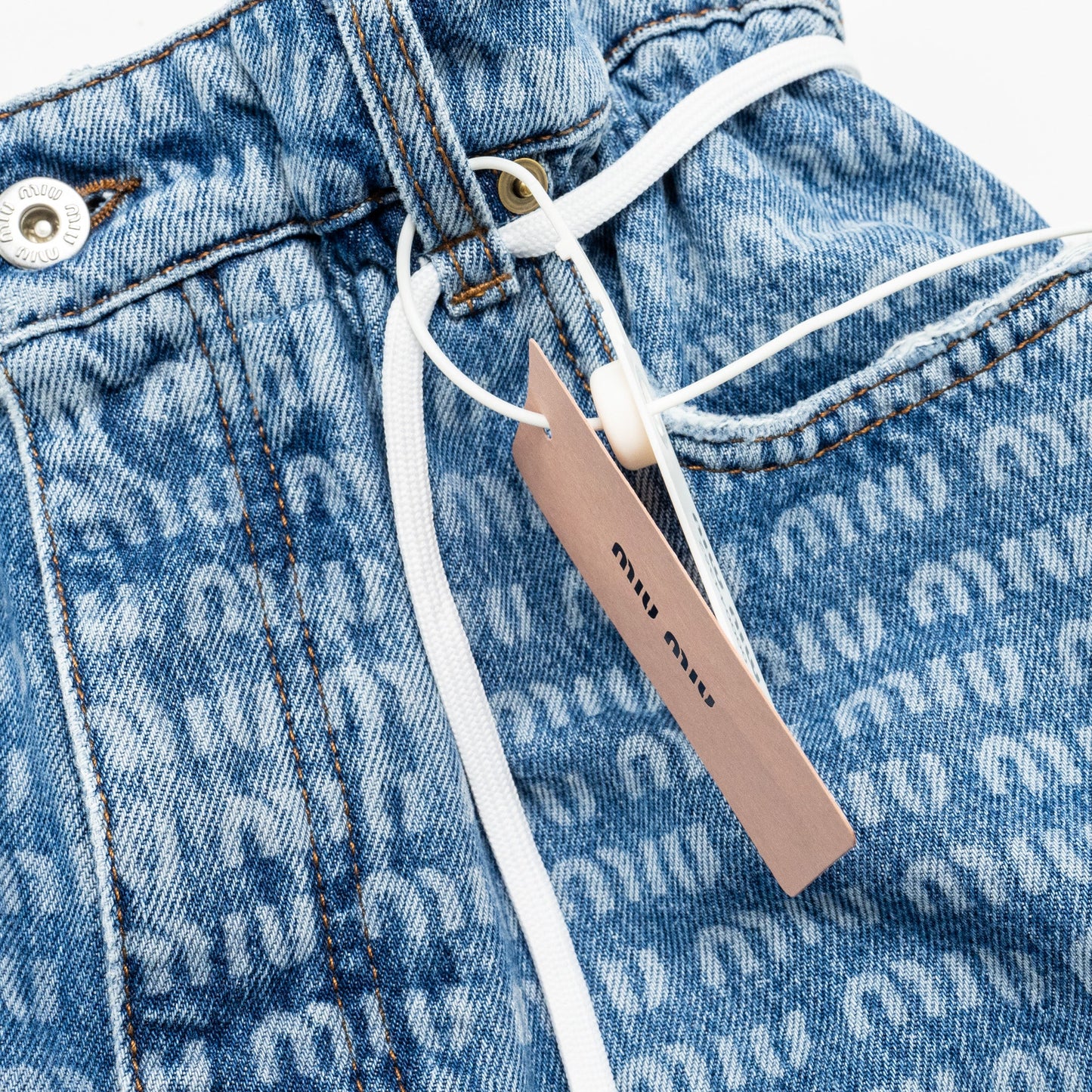 Miu Miu size 27S Denim Jeans with print Cotton light blue
