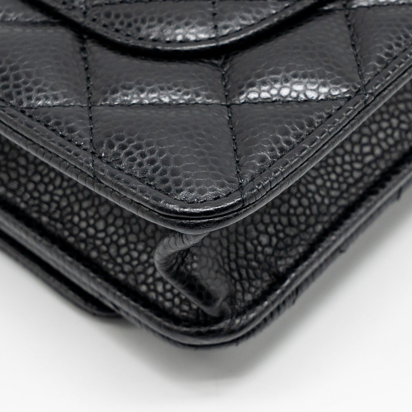 Chanel classic wallet on chain caviar black SHW (microchip)