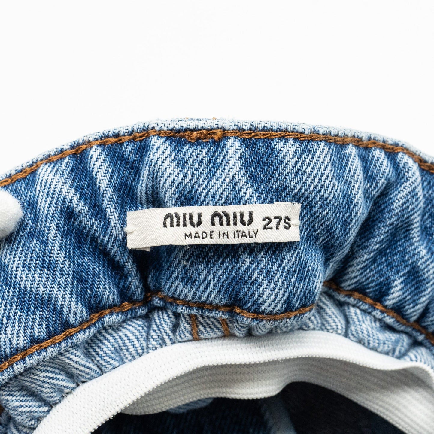Miu Miu size 27S Denim Jeans with print Cotton light blue