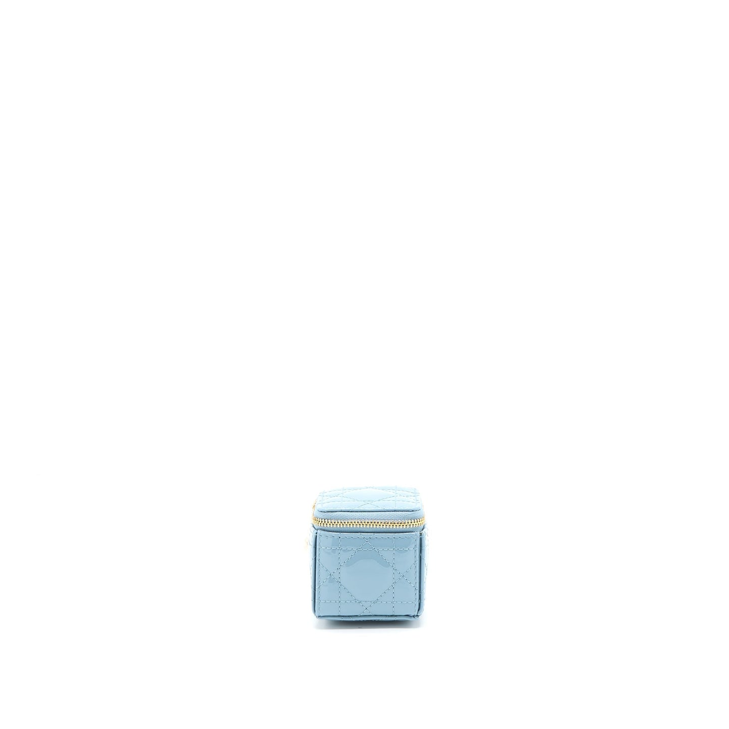Luxury Dior Square Coin Purse Patent Blue LGHW