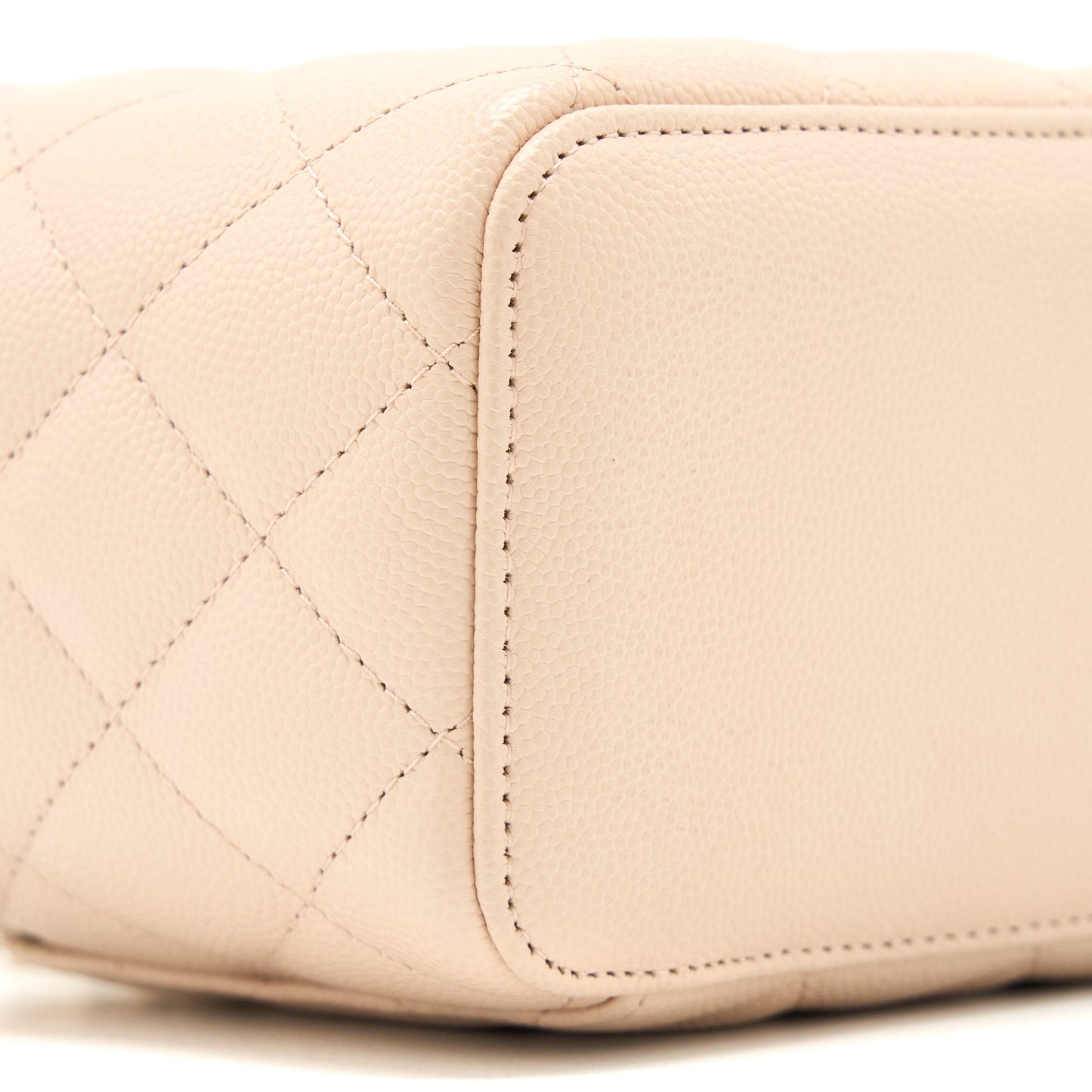 Chanel Long Vanity Case Caviar Light Beige LGHW