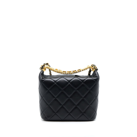 Chanel 22S Detail Handle Hobo Crossbody Bag Lambskin Black GHW(Microchip)