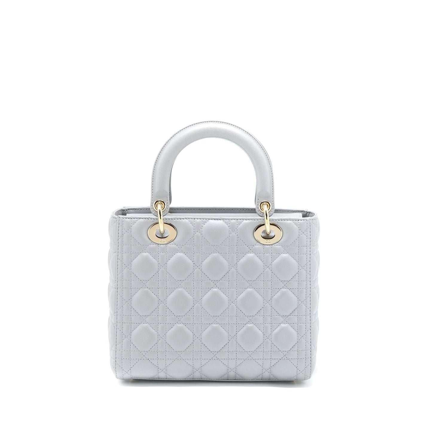 Luxury Dior Medium Lady Luxury Dior Lambskin Grey LGHW
