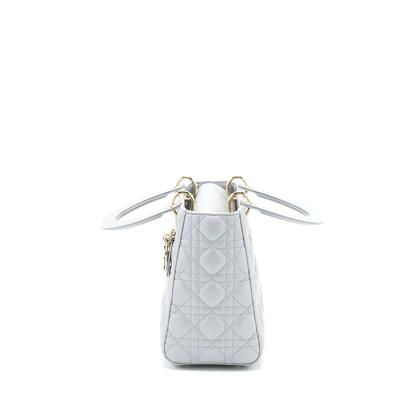 Luxury Dior Medium Lady Luxury Dior Lambskin Grey LGHW