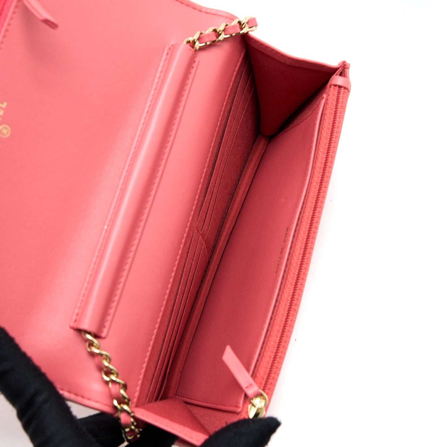Chanel Boy Wallet On Chain Chevron Calfskin Pink LGHW