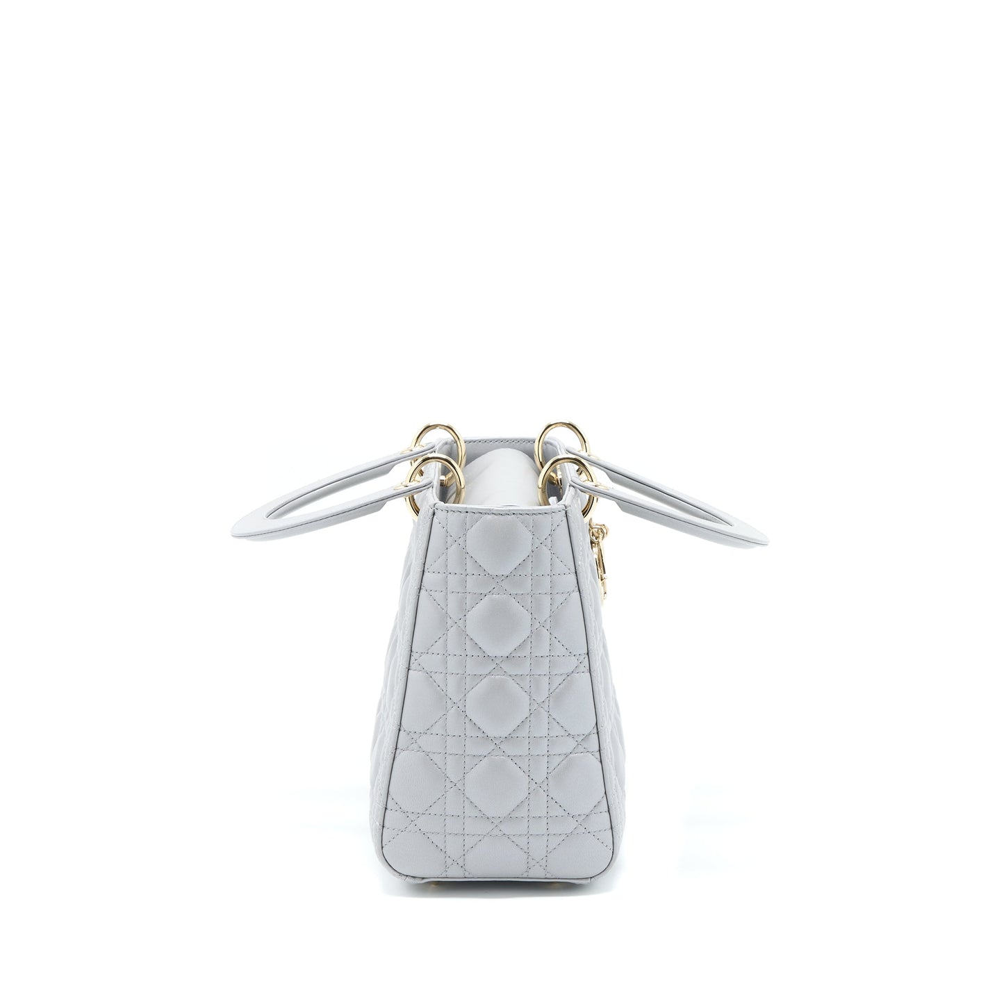 Luxury Dior Medium Lady Luxury Dior Lambskin Grey LGHW