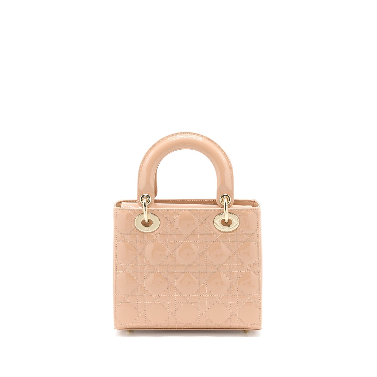Luxury Dior Small Lady Luxury Dior Patent Leather Beige LGHW