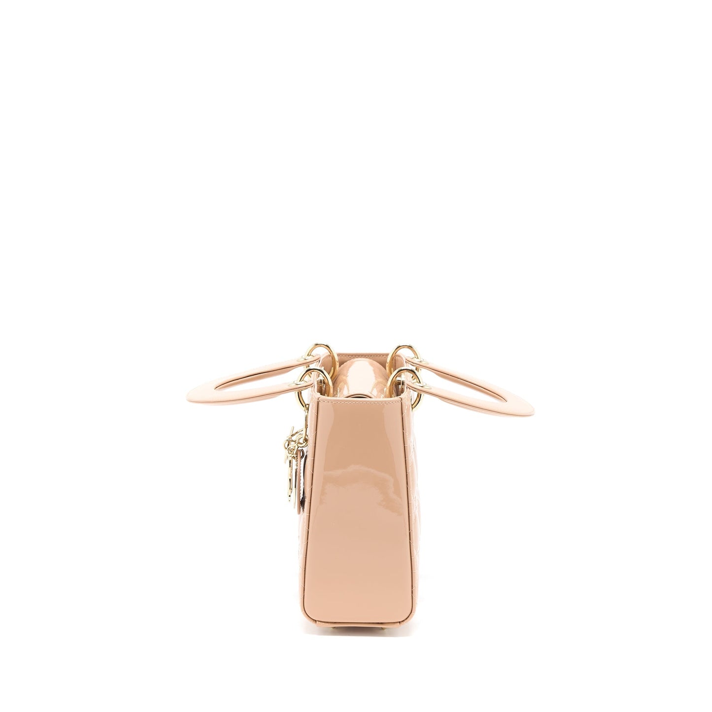 Luxury Dior Small Lady Luxury Dior Patent Leather Beige LGHW