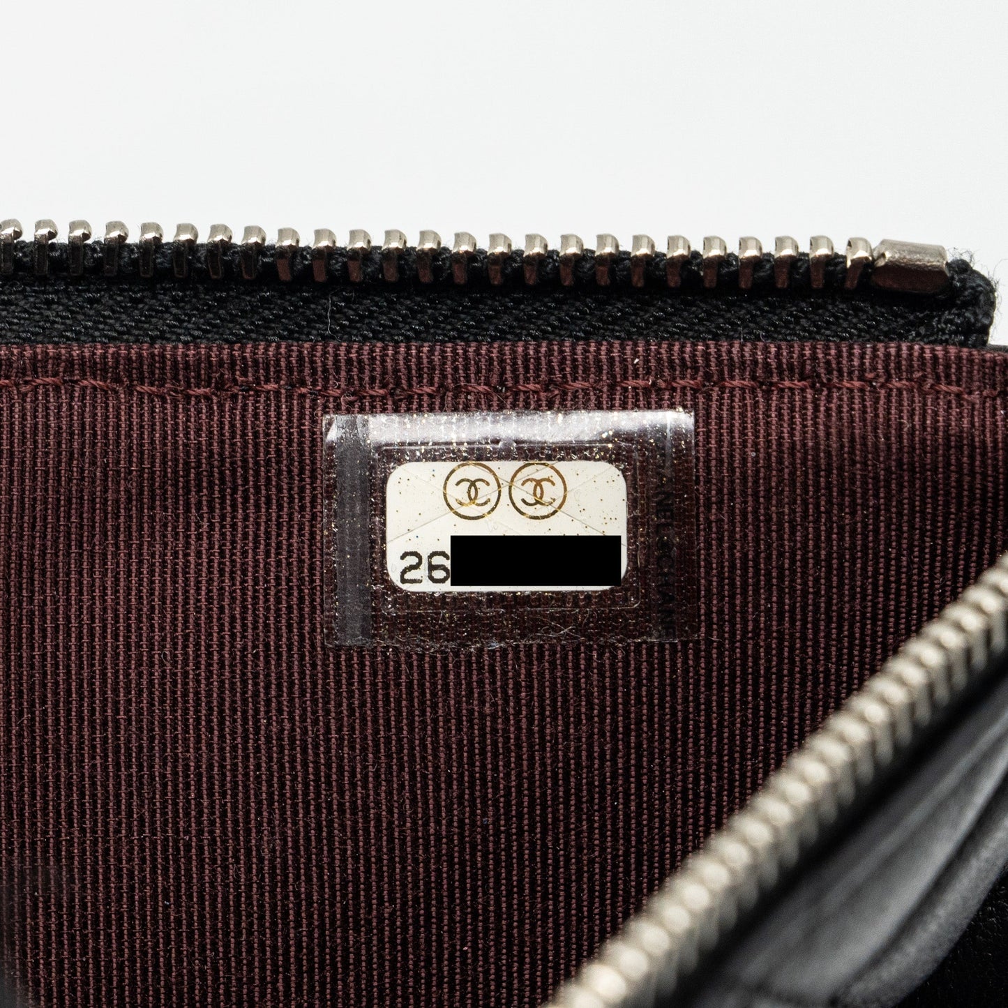 Chanel phone zip pouch lambskin Black SHW