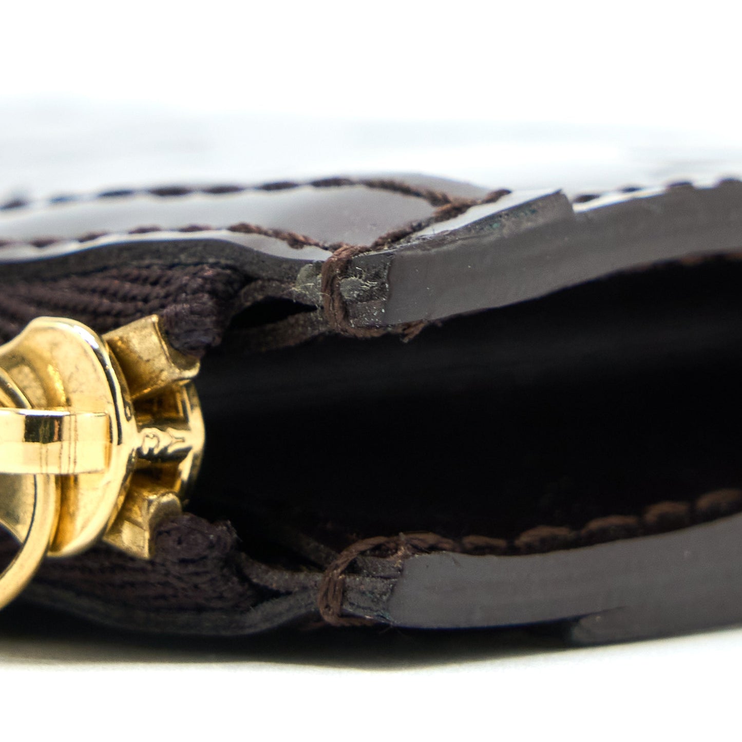 Louis Vuitton Zippy Pouch with Key Chain Patent Dark Red GHW