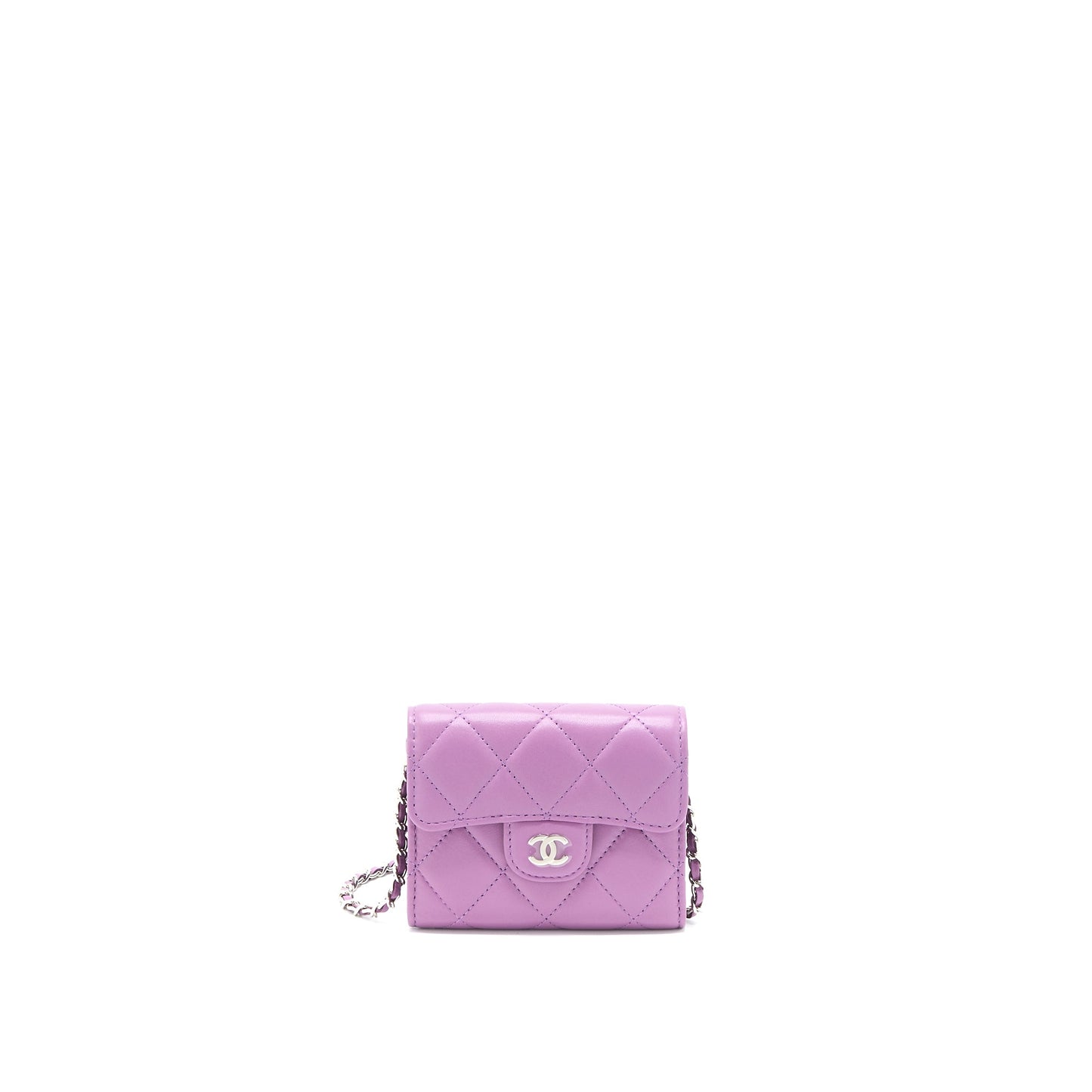 Chanel Clutch On Chain Lambskin Purple SHW