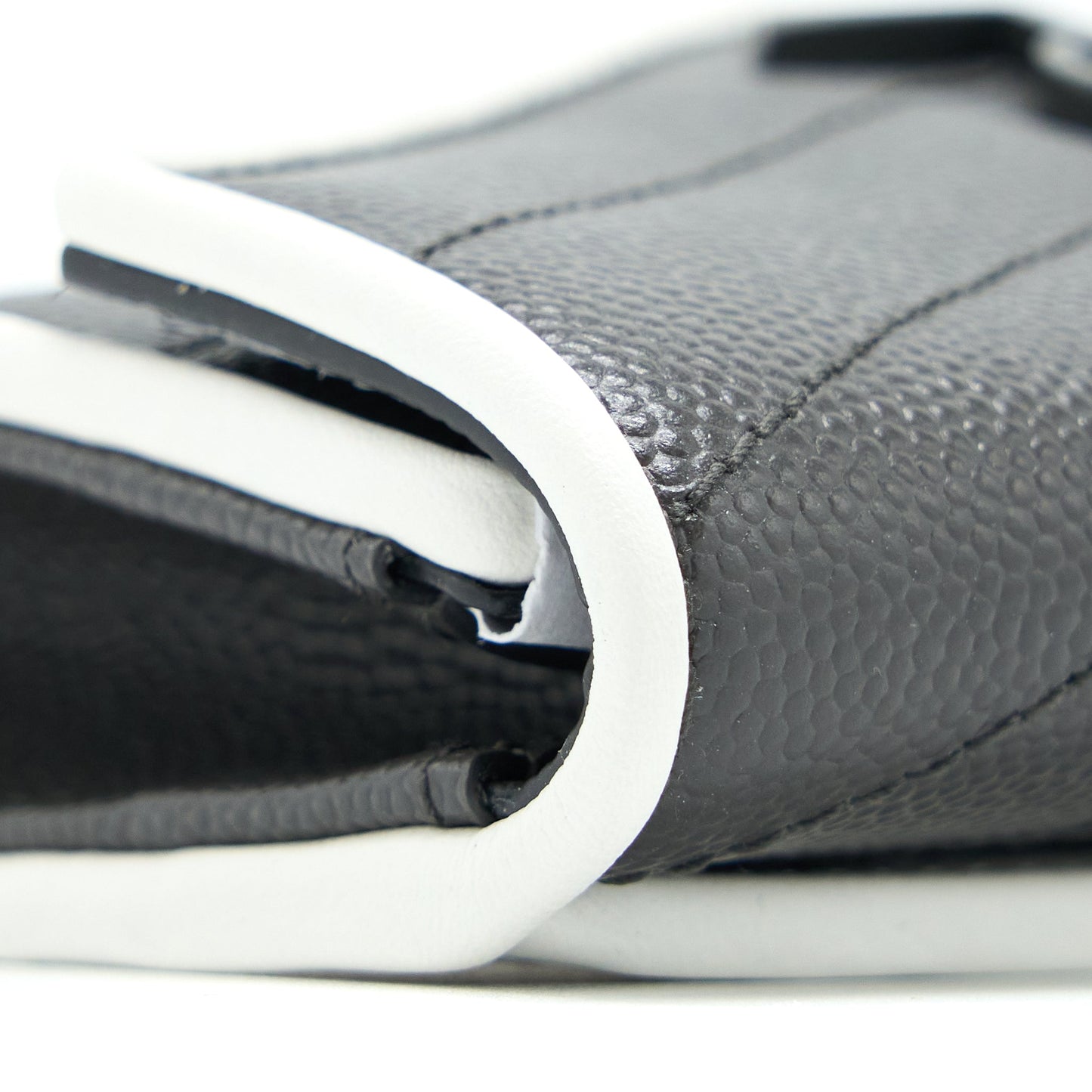 Saint Laurent Small Flap Wallet Grained Calfskin Grey/White SHW