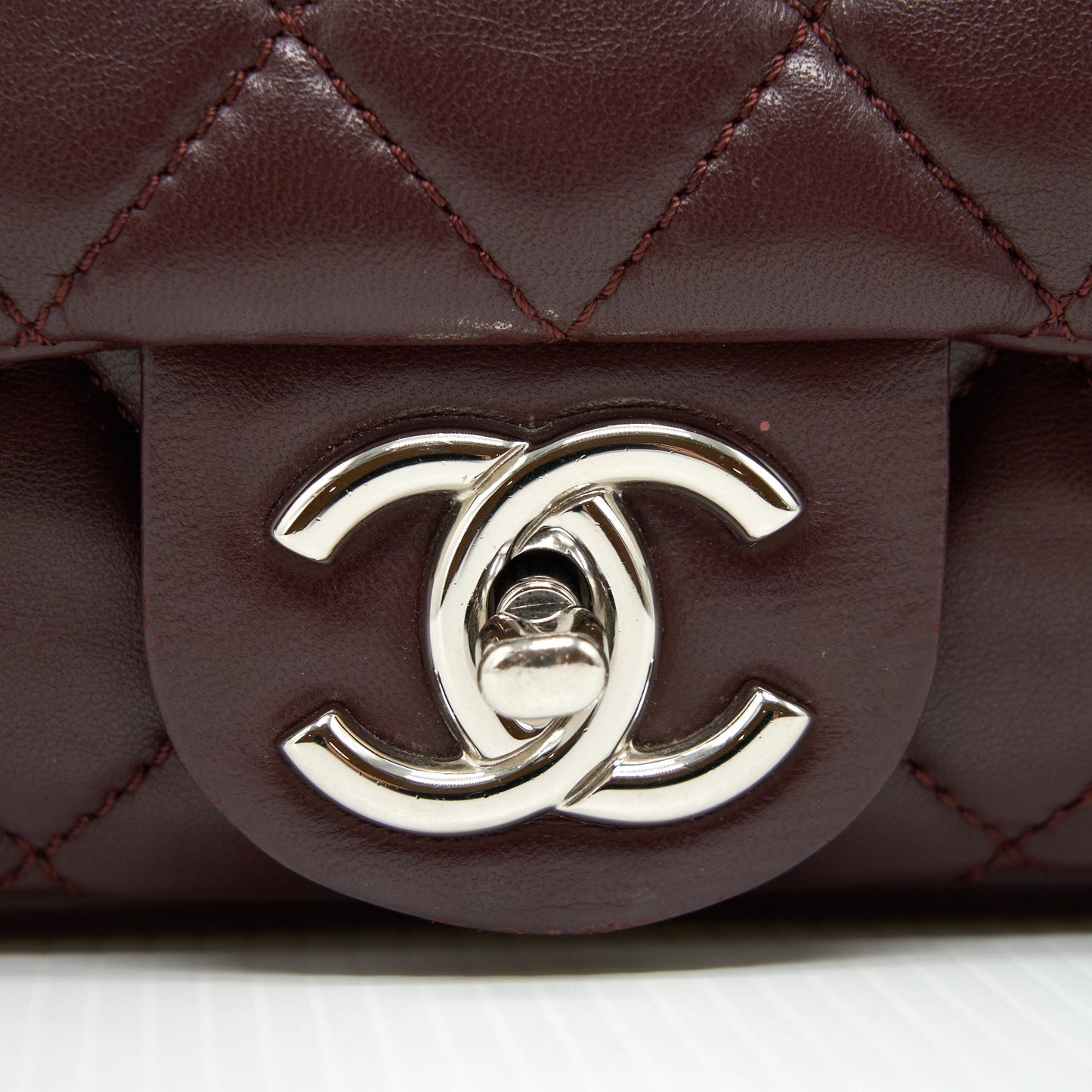Chanel Coco Rain Flap Bag Lambskin Burgundy SHW