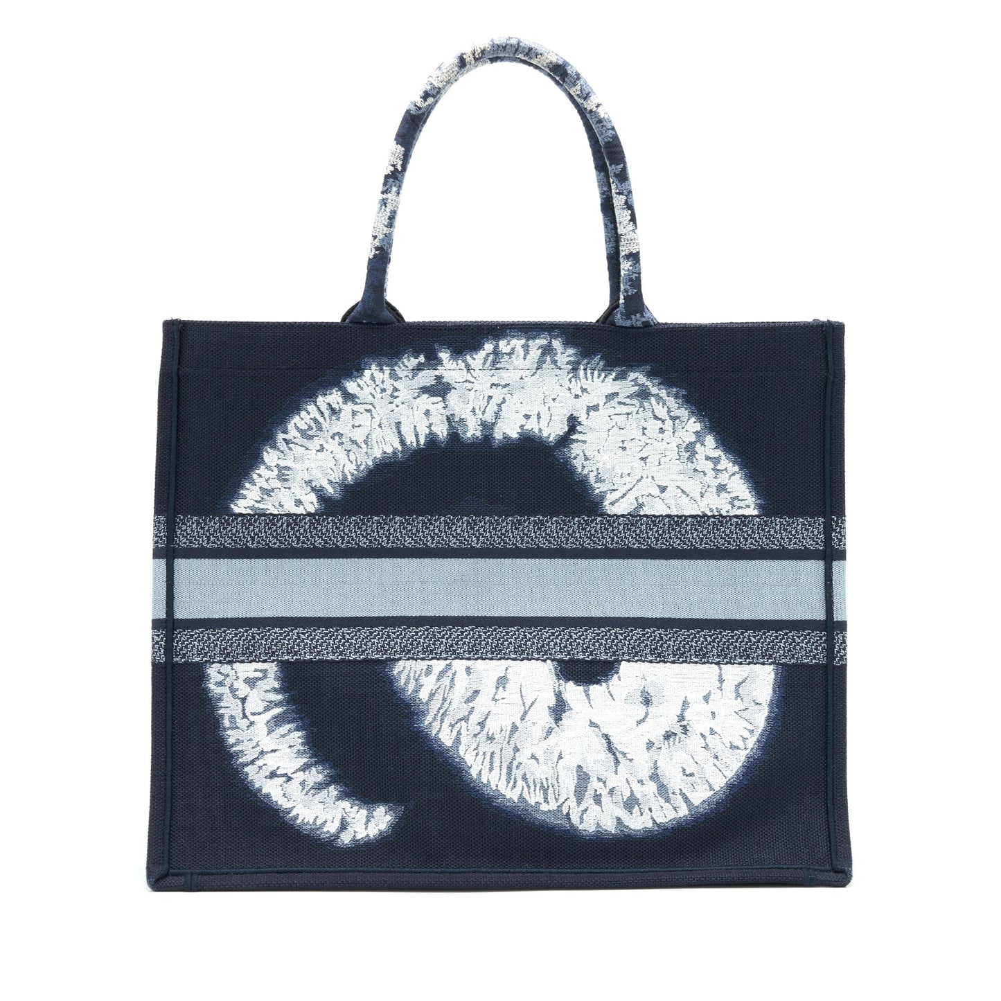 Luxury Dior Limited Edition Book Tote Dark Blue Denim Pattern