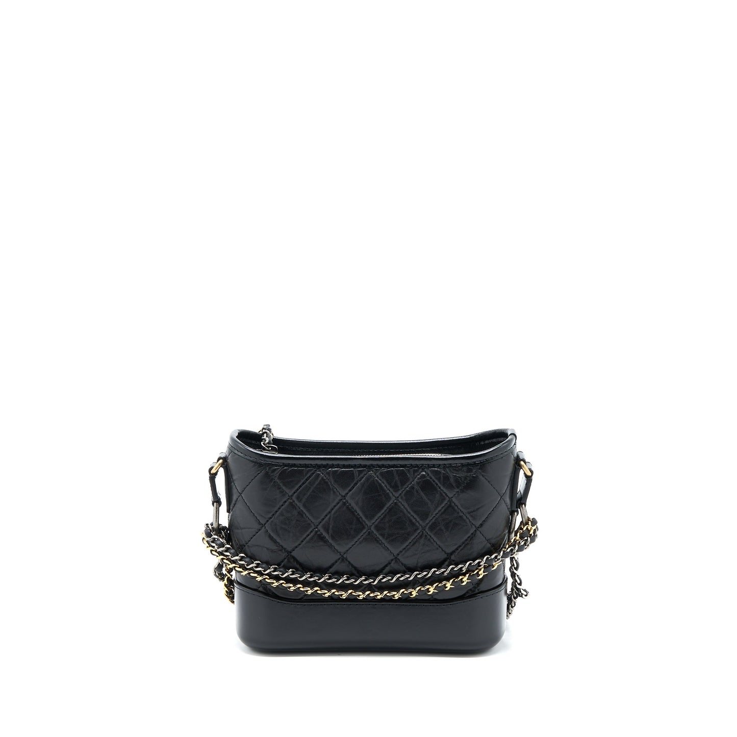 Chanel Small Gabrielle Hobo Bag Aged Calfskin Black Multicolour Hardware