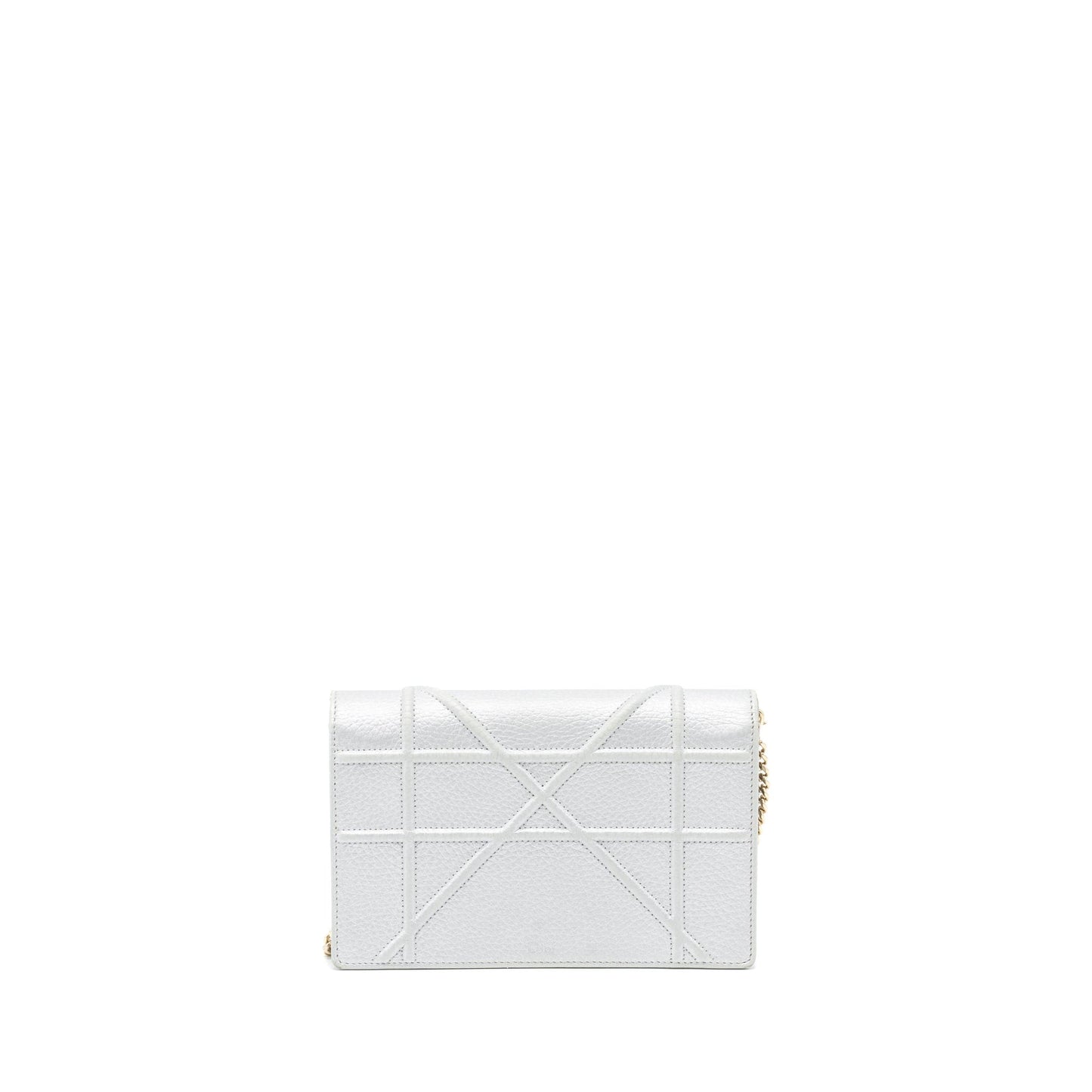 Luxury Dior Luxury Diorama Wallet on Chain Calfskin Light Grey GHW
