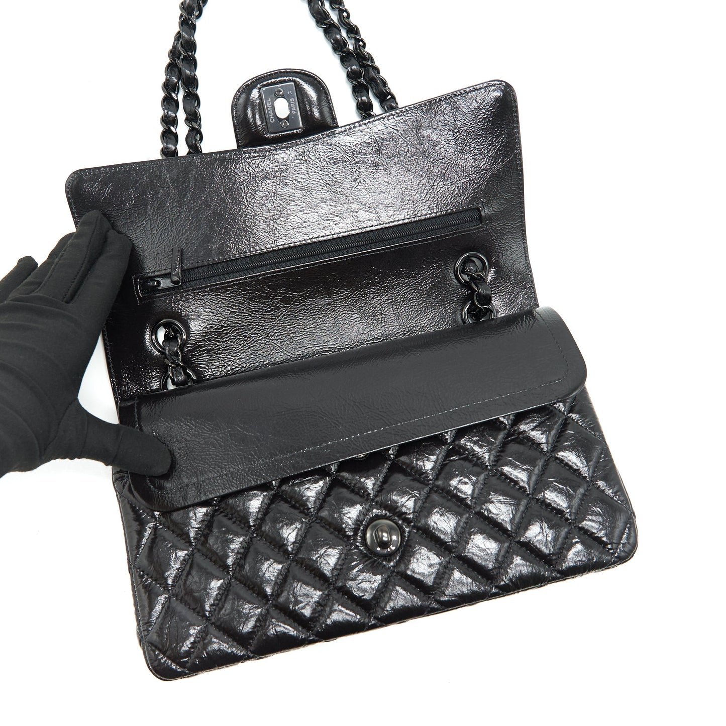 Chanel Medium Classic Double Flap Bag Shiny Crumpled Calfskin